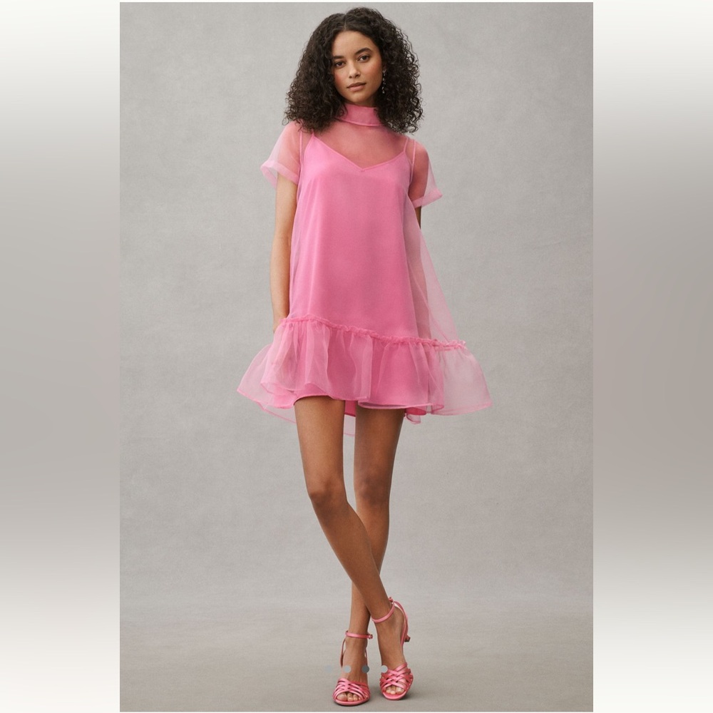BHLDN pink organza dress